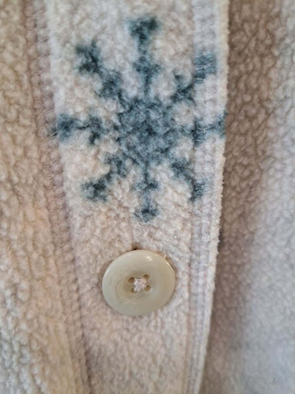 Jennifer Moore Snowflake Tree Fleece Button Up Jacket Medium Embroidered 3D - Picture 3 of 11